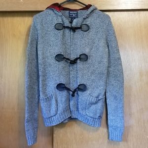 Woolrich Wool Sweater with Flannel Lined Hood